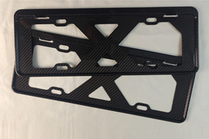 全碳纖維車牌框適合于多車型 高品質碳纖維車牌架藍牌綠牌 碳纖復材一體成型硬殼抗壓